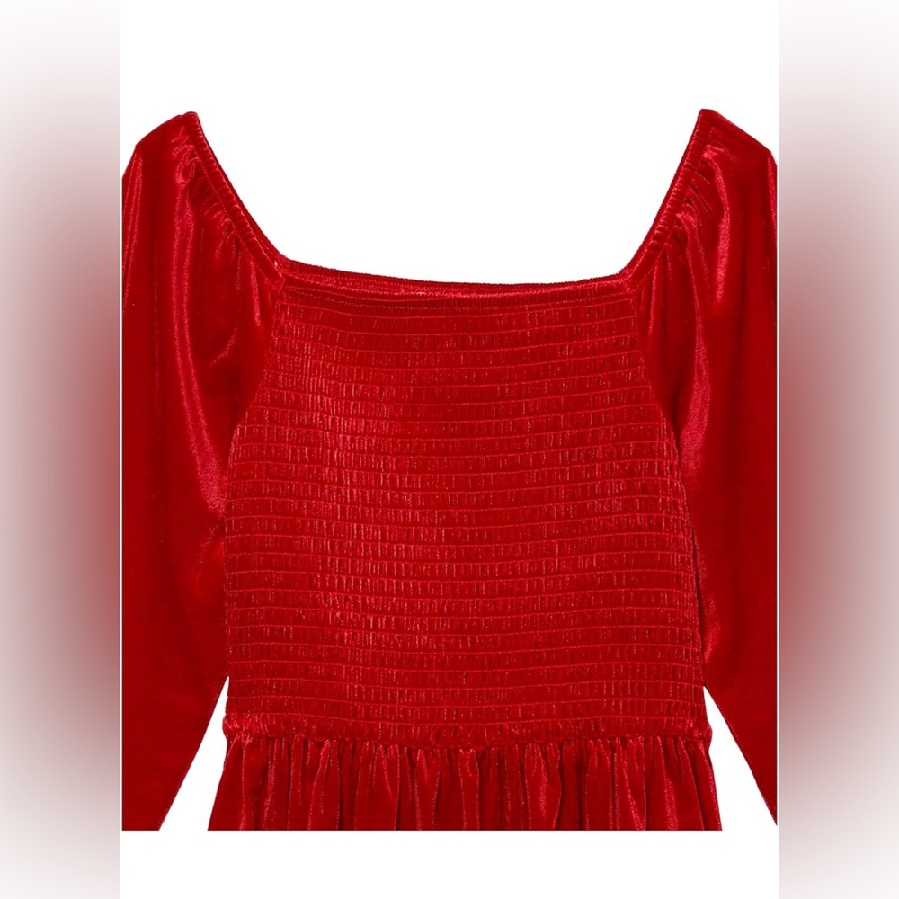 NWT Xtraordinary Girl Velvet Smoked Bodice Dress 12Y - Picture 3 of 11
